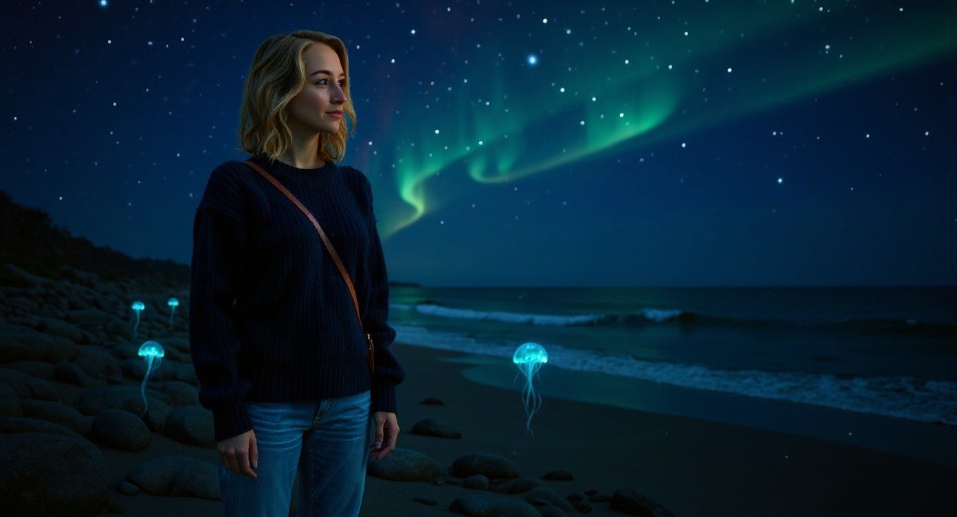 Aurora Dreams: A Cosmic Journey at the Shore