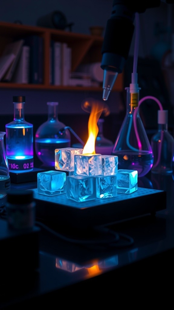 बर्फ से आग लगाने का जादू!