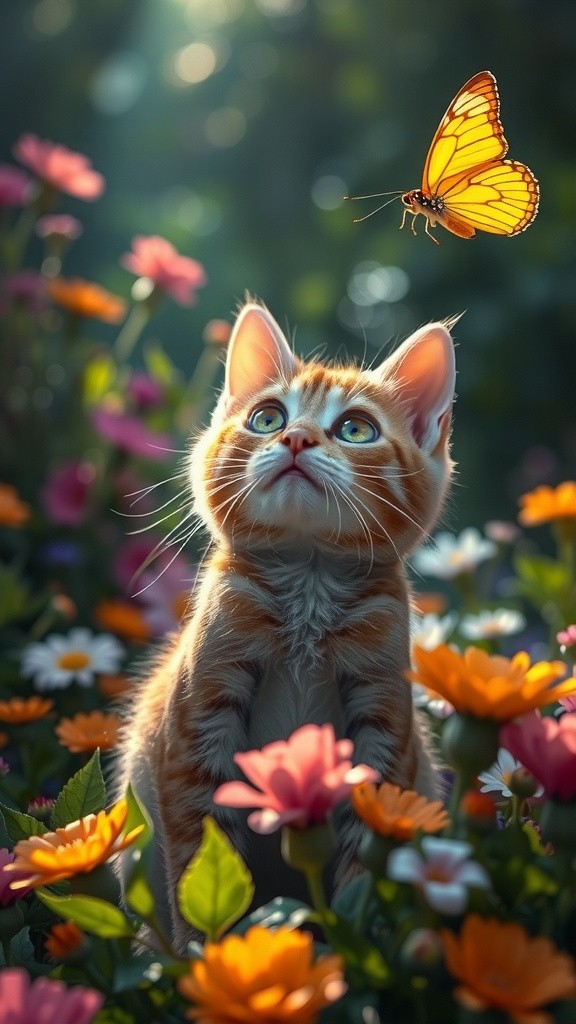 The Joy of the Chase: A Kitten's Butterfly Adventure