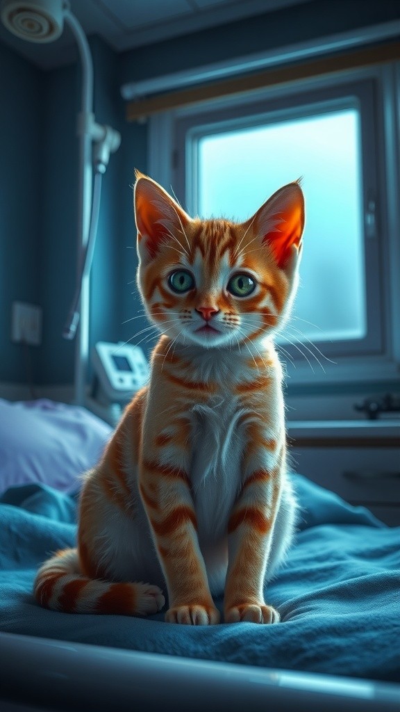 Piko the Penguin Celebrates a Sick Cat's Birthday at the Hospital