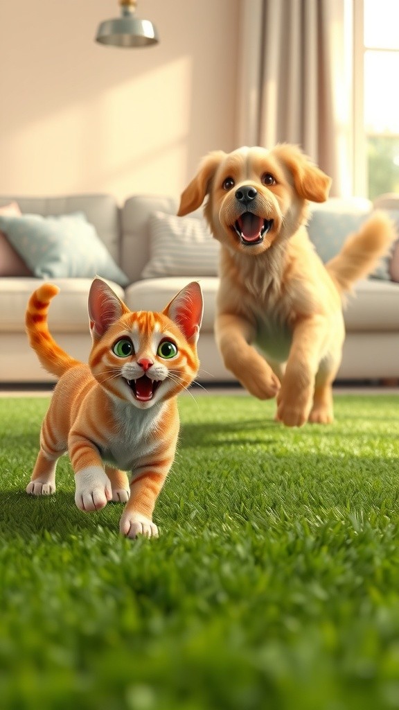 सोफे पर युद्ध: बिल्ली बनाम कुत्ता!