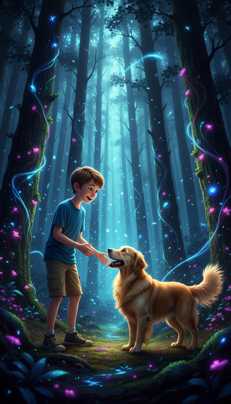 A Boy and His Dog in the Hidden Garden