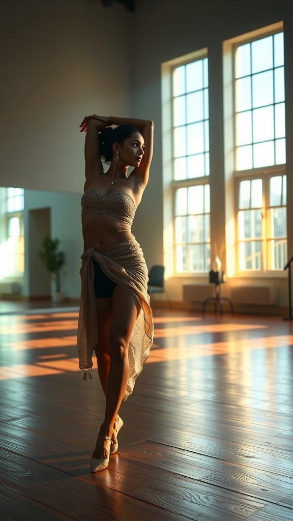 Vibrant Bollywood Dance in a Peaceful Studio