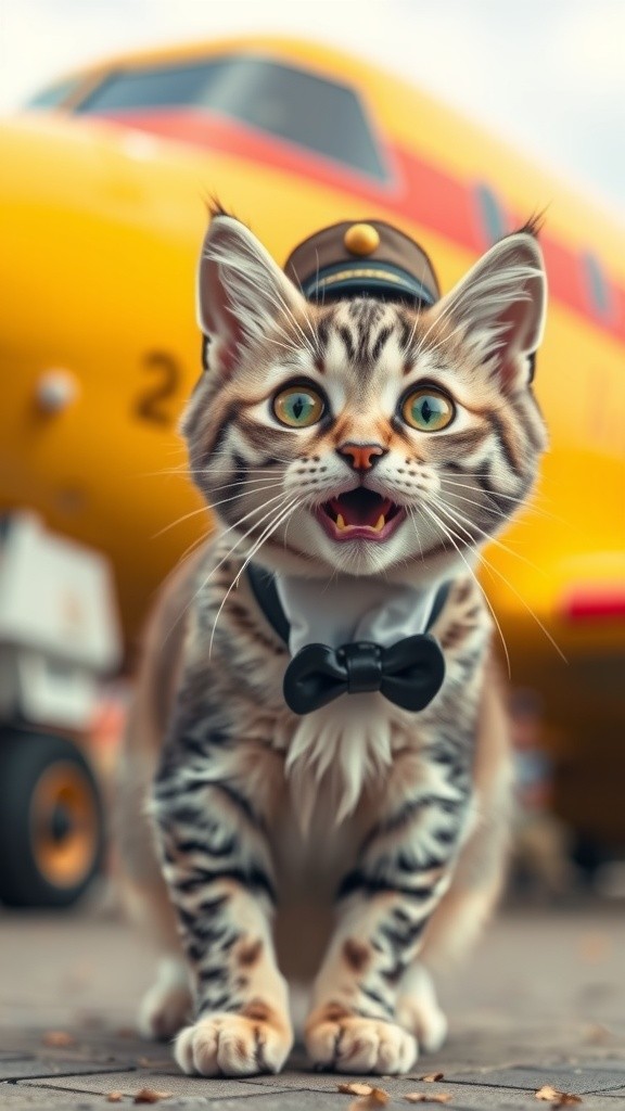 Whiskers the Cat: The Turbulent Pilot