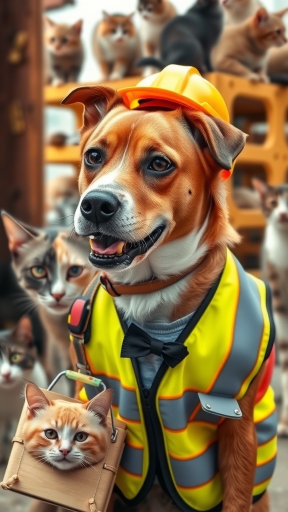 Paws at the Construction Site: Dog Workers in Action!