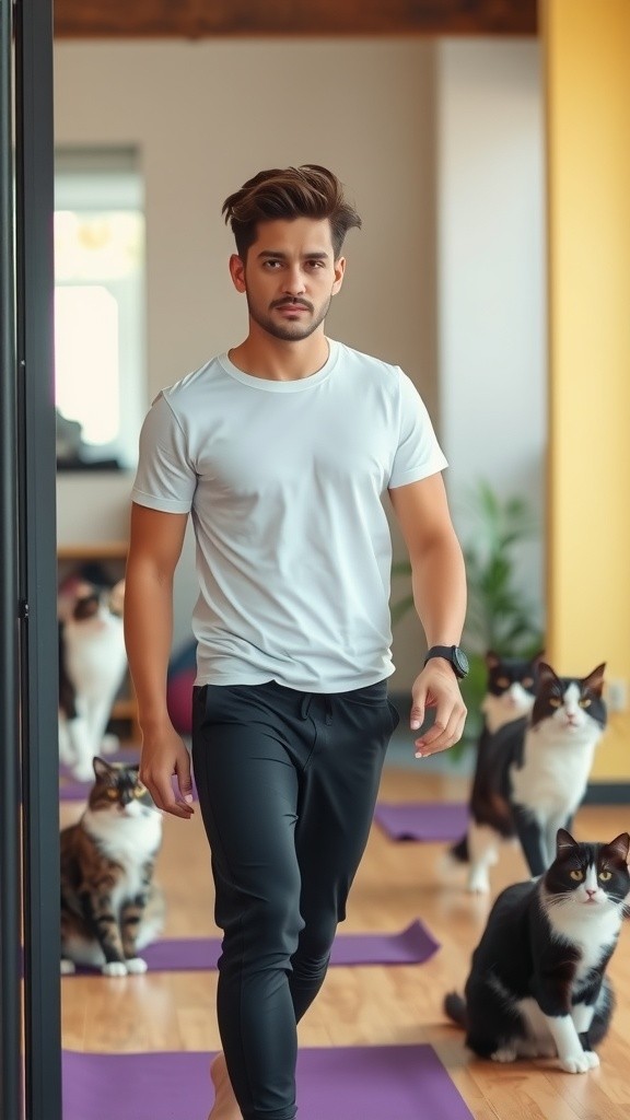 Kucing Ahli Tidur di Kelas Yoga