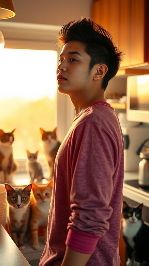 Kucing Si Oyen dan Cangkir Kopi Kosong