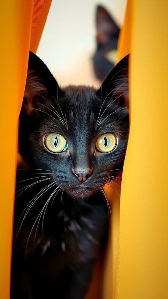 Kucing Penasaran Mengintip Pemiliknya