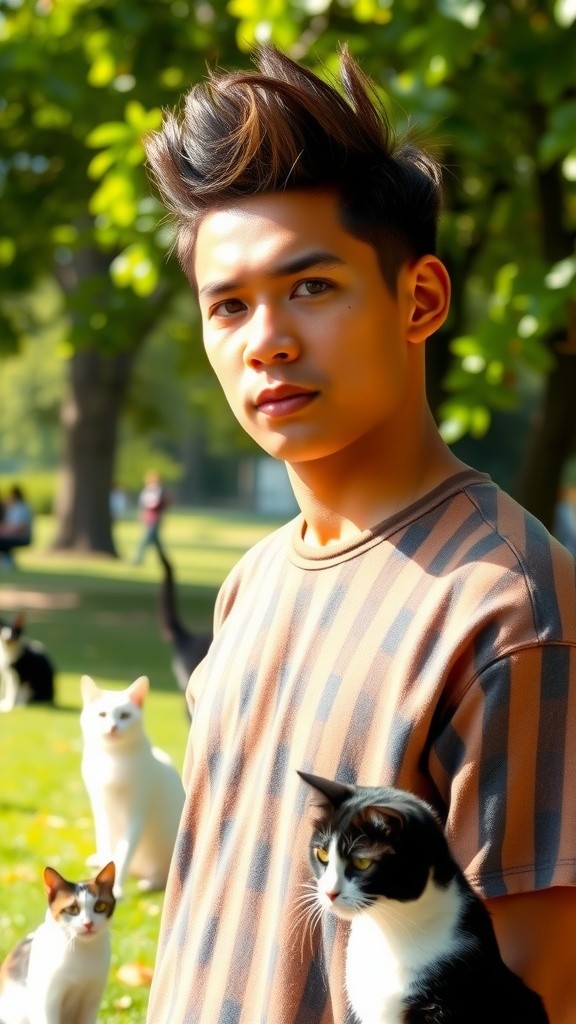 Pria Vegetarian dan Ayam Fotografer