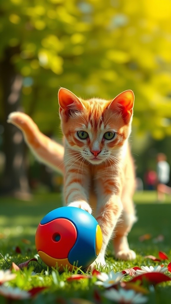 Milo Si Kucing Oranye Bermain di Taman