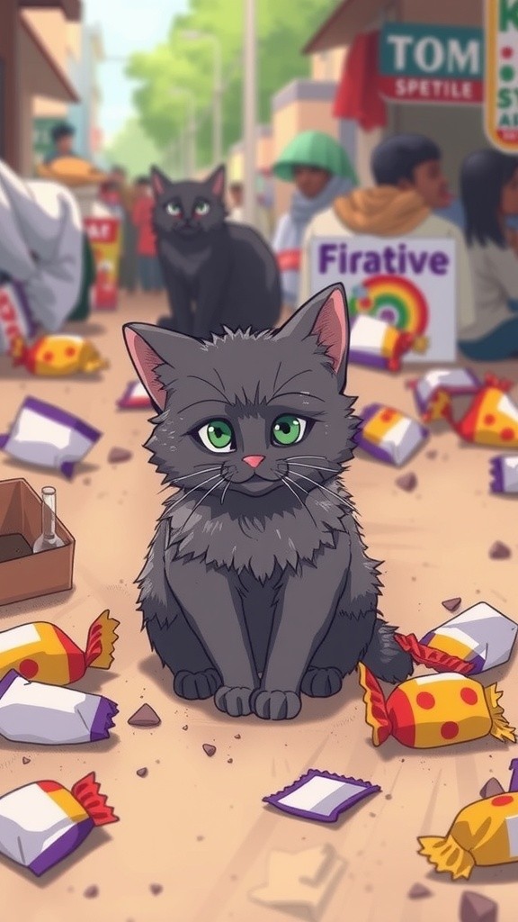 Kucing Cuci Piring di Warteg