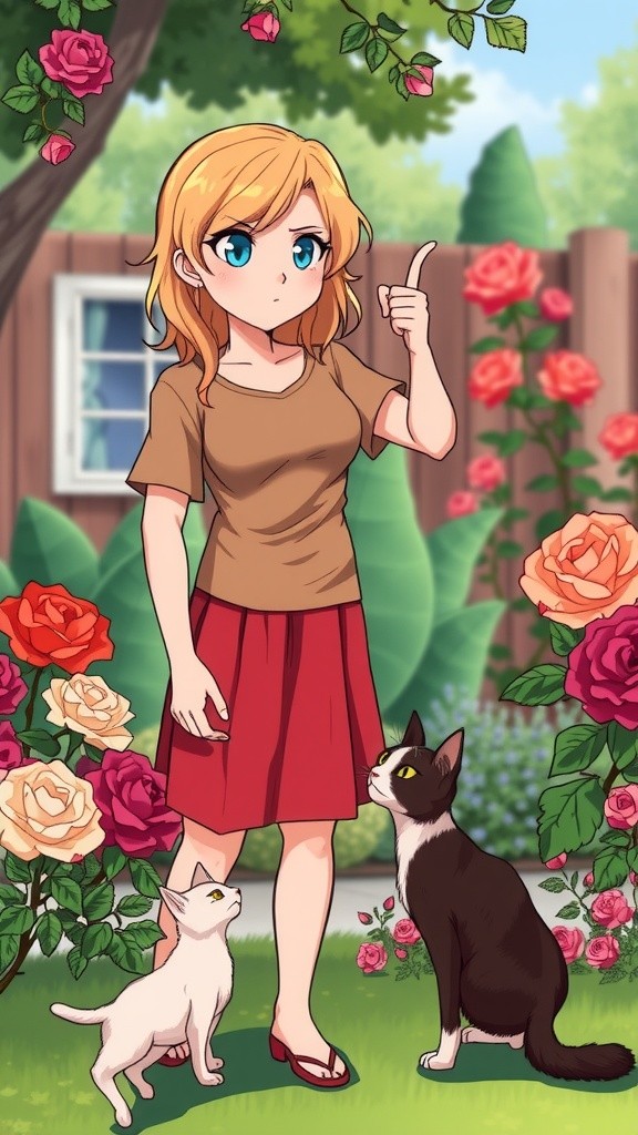 The Old Lady and Her Feline Friends