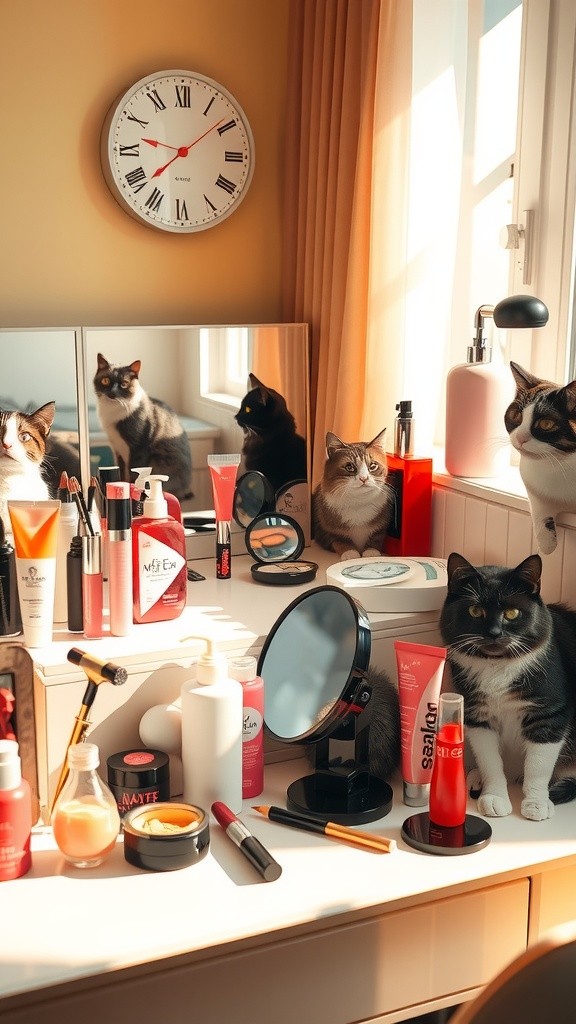 Kekacauan Skincare dan Kucing Berkilau!