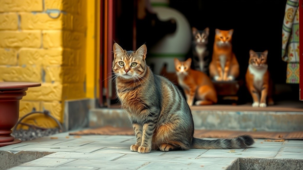 The Old Lady and the Stray Cat's Kittens