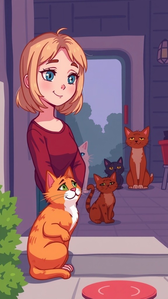 The Kindness of an Old Lady and Her Feline Friends