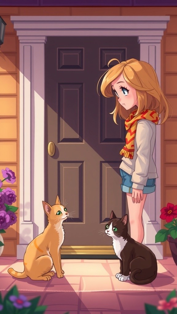 The Old Lady and the Stray Cat's Kittens