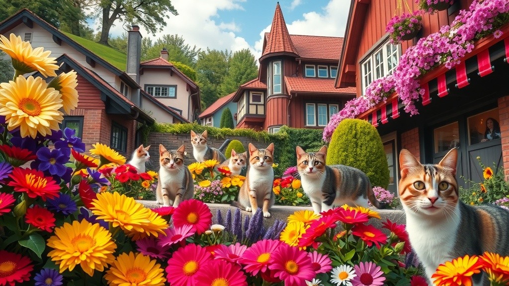 The Old Lady and Her Feline Friends
