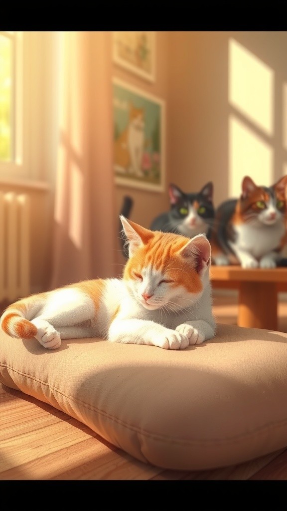 Kucing Pura-pura Tidur Untuk Dapat Ayam