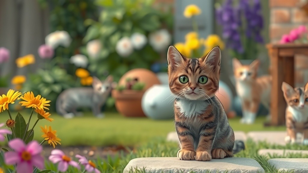 From Stray to Friends: The Cat's New Family