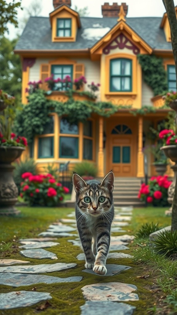 A Stray Cat's Daily Visit to an Old Lady