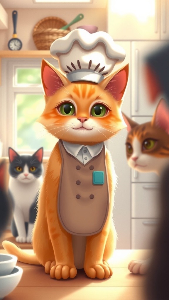 Kucing Memasak Ikan Dengan Baju