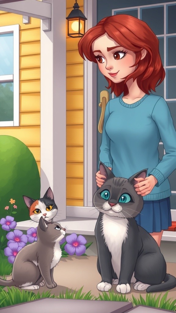A New Family of Felines: The Old Lady and the Stray Cat