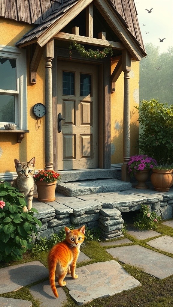 The Stray Cat and the Old Lady's House
