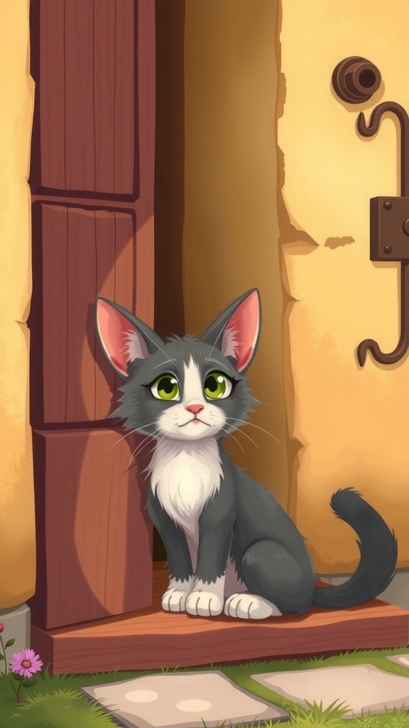 New Friends: The Stray Cat and the Old Lady