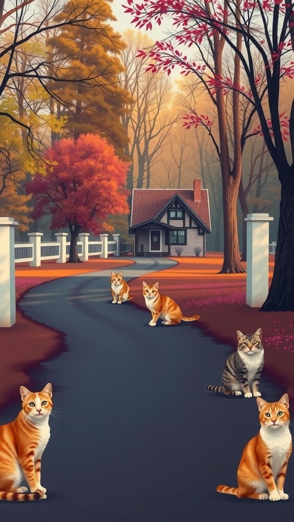 The Old Lady and Her Feline Friends