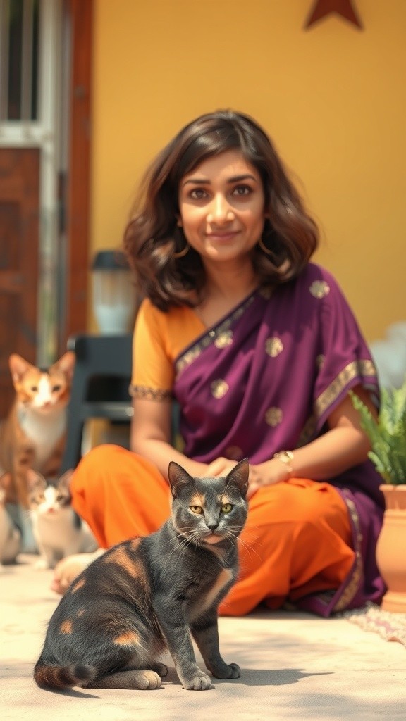 A New Friendship: The Stray Cat and the Old Lady
