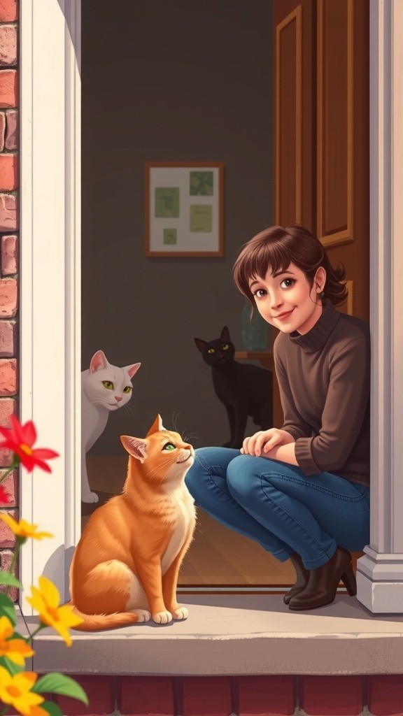 The Old Lady and the Stray Cat's Kittens