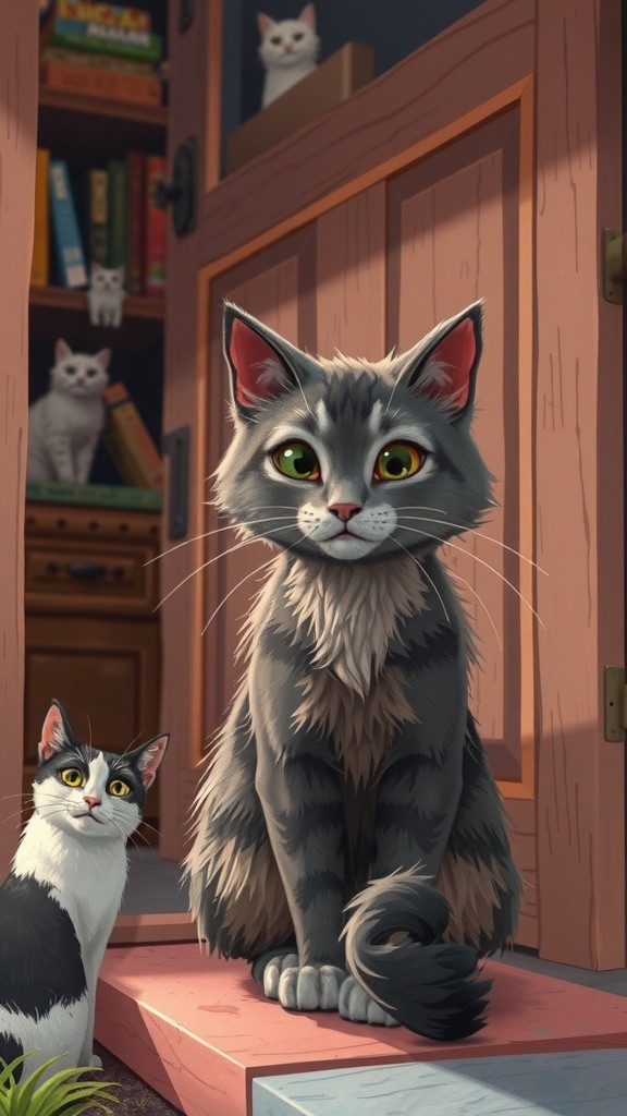 The Old Lady and the Stray Cat's Kittens