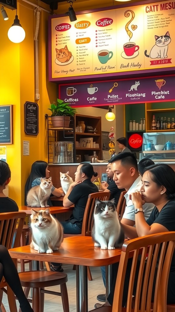 Kucing Melamar Kerja di Cafe
