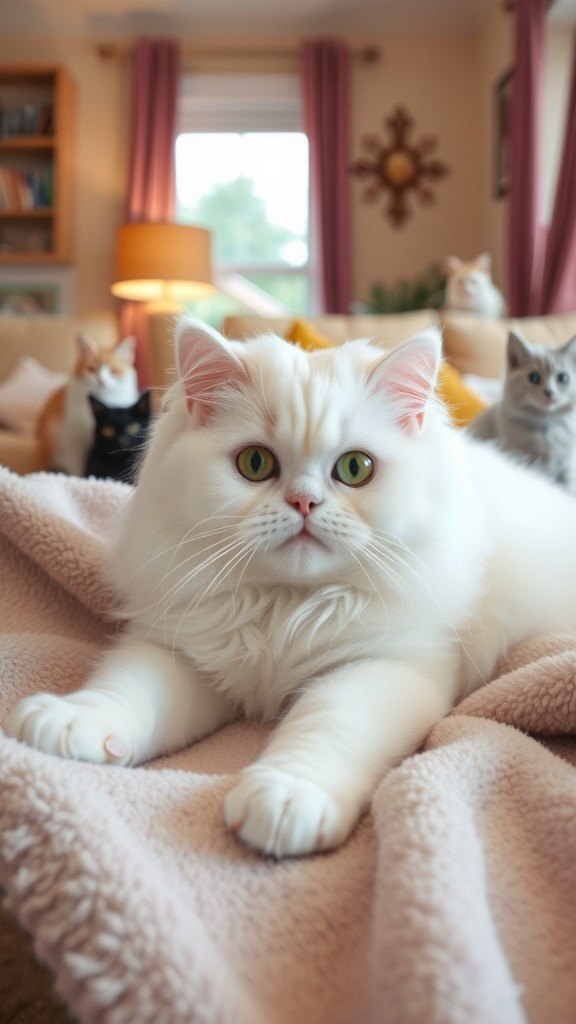 Adorable Chats: Baby Girl and Fluffy White Cat!