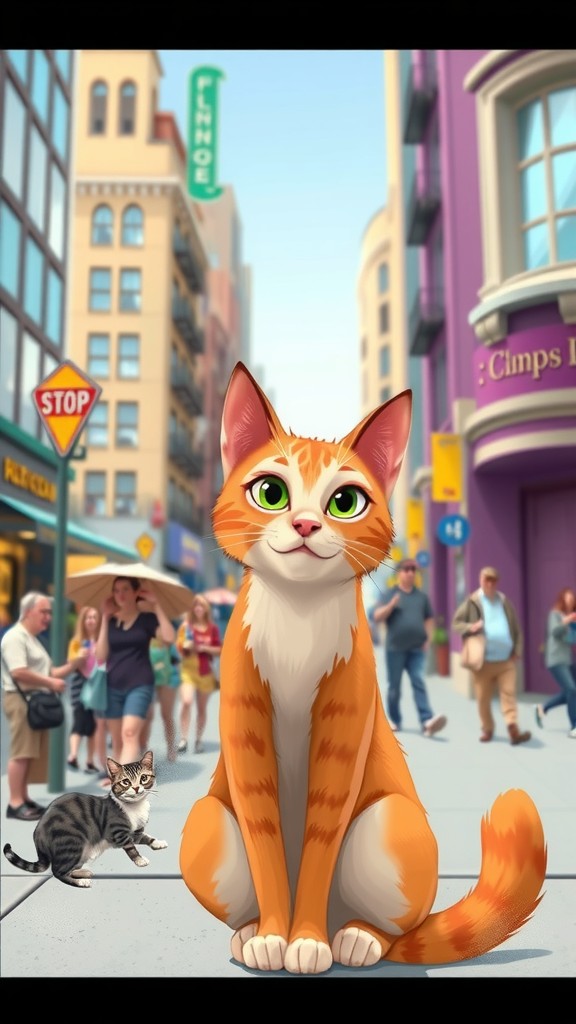 Ginger Cat Mom Rescues Kitten from Street Catcher's Car