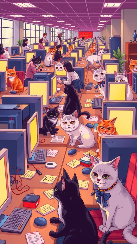 Kucing Jadi Bos: Kekacauan di Kantor!