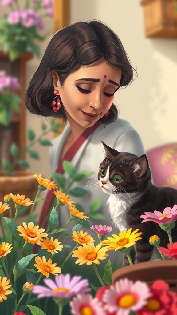 The Unexpected Friends: A Cat's Journey to Motherhood