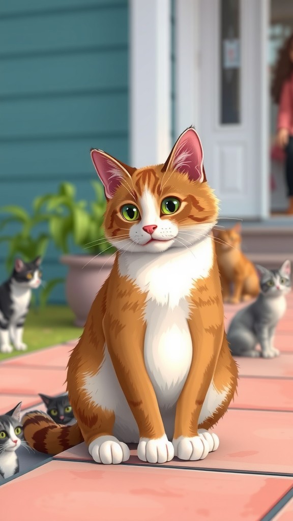 The Old Lady and the Stray Cat Family