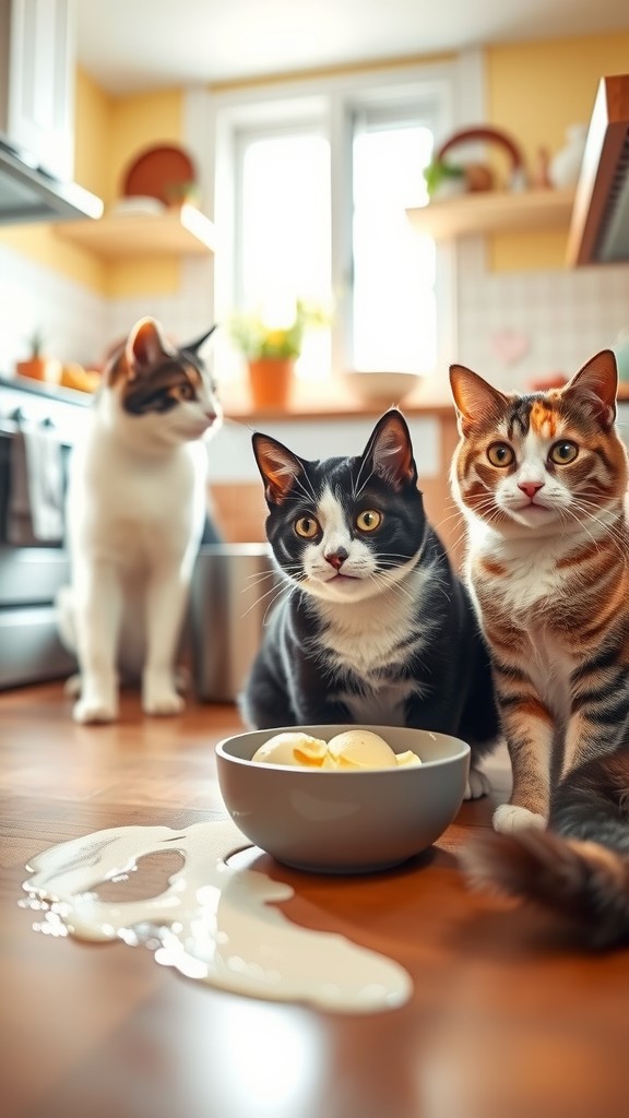 Drama Rebutan Es Krim: Tiga Kucing, Satu Sendok!