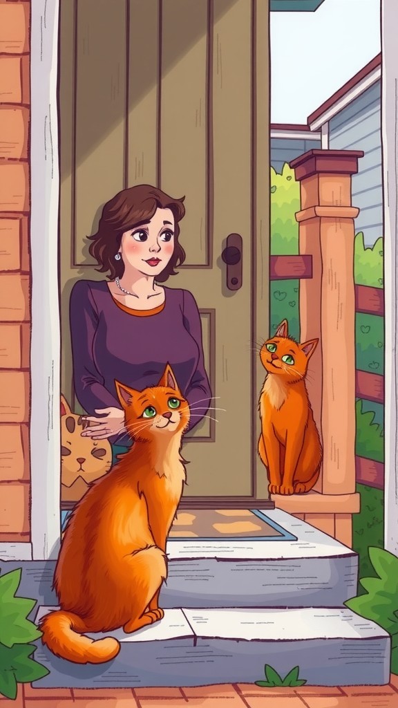 The Old Lady and the Stray Cat Kittens