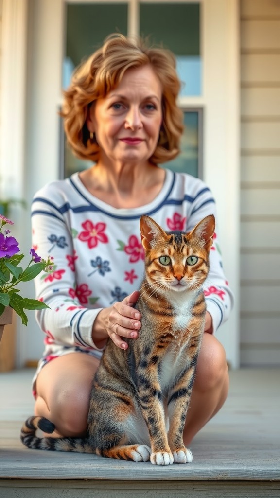 The Old Lady and the Stray Cat Family