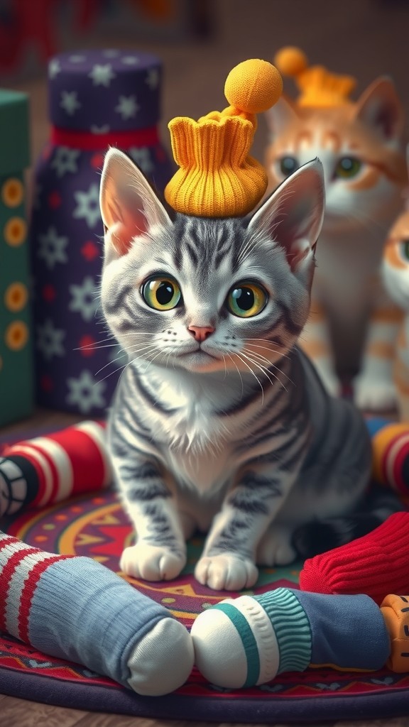 Si Bulat Kucing Kolektor Kaus Kaki yang Lucu!