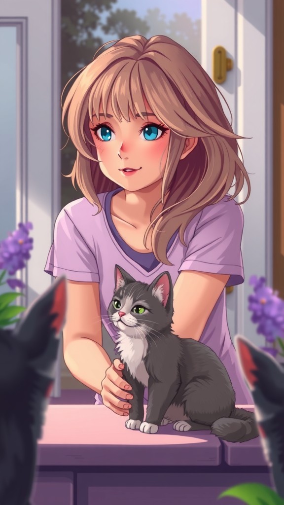 The Old Lady and the Stray Cat's Kittens