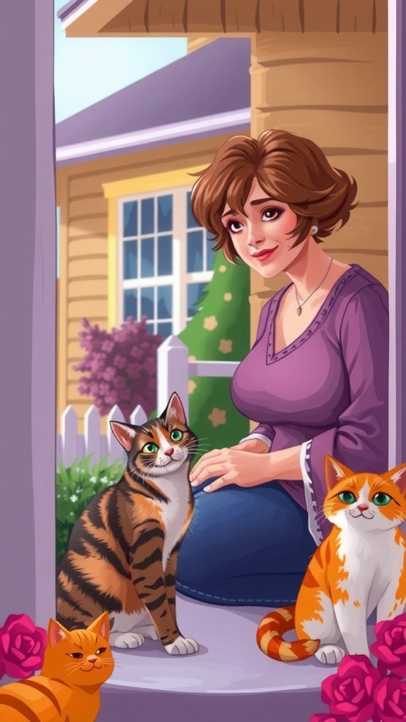 From Stray to Friend: The Cat and the Old Lady