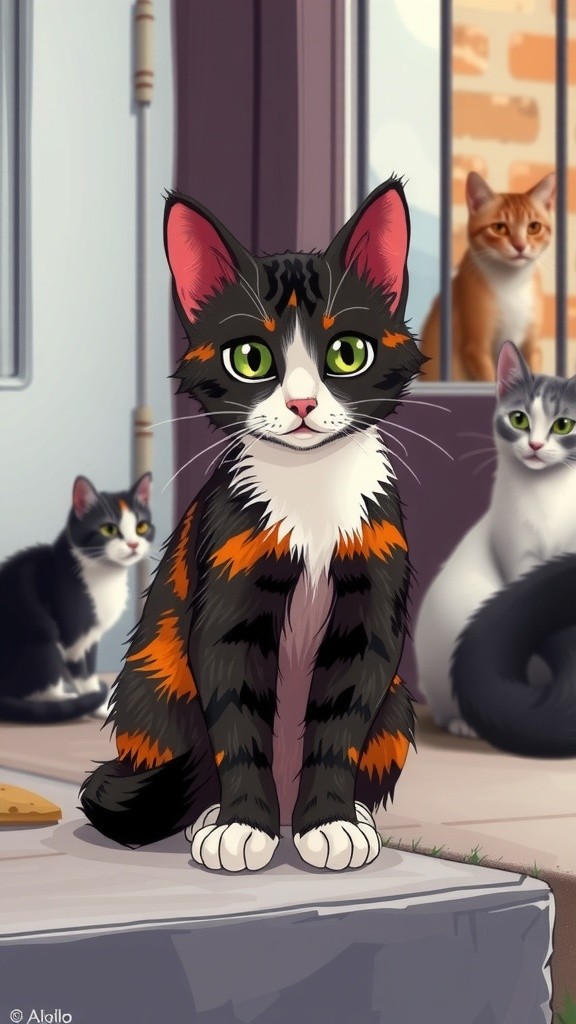 The Old Lady and the Stray Cat's Kittens