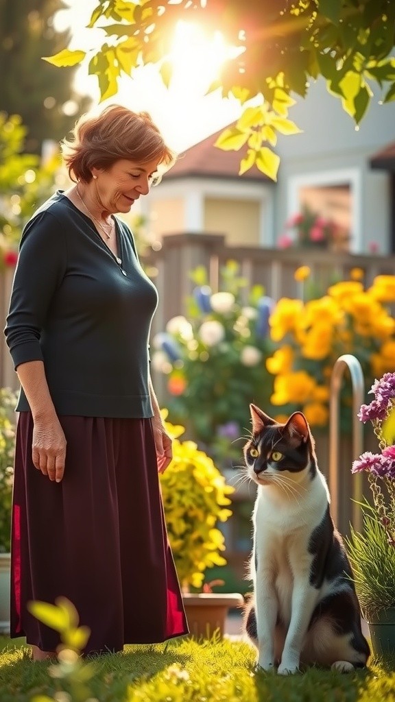 The Old Lady and the Stray Cat's Kittens