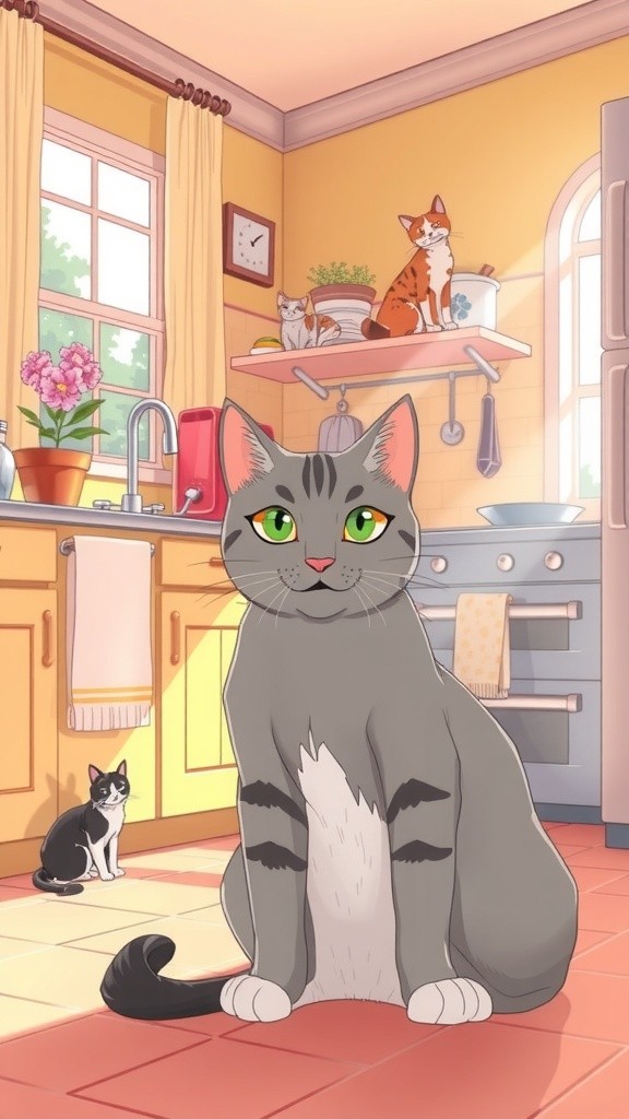 Un chat chef cuisinier de viande