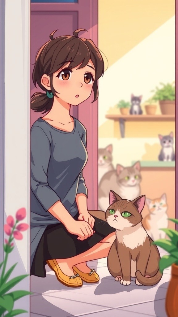 The Old Lady and the Stray Cat Family