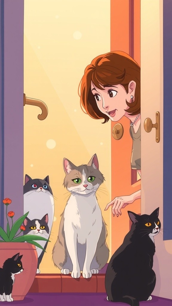 The Old Lady and the Stray Cat's Kittens