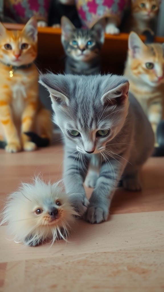 Kitten Steals Wigs for Mom's Fashion Makeover!